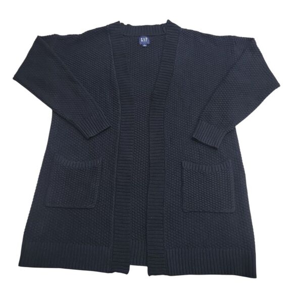 GAP Women's Long Sleeve Soft Cozy Relaxed Fit Textured Cardigan - Black - Picture 1 of 1